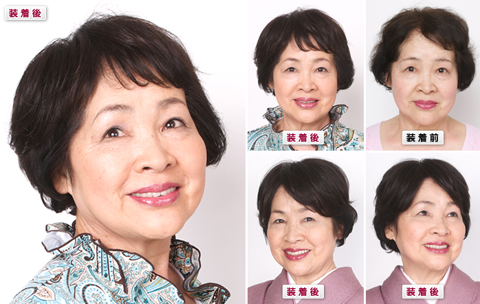 ヘアピースLシリーズの装着写真